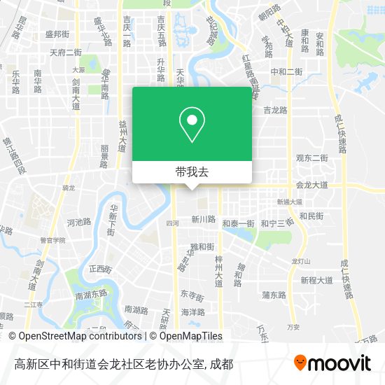 高新区中和街道会龙社区老协办公室地图