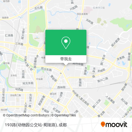 193路(动物园公交站-蜀陵路)地图