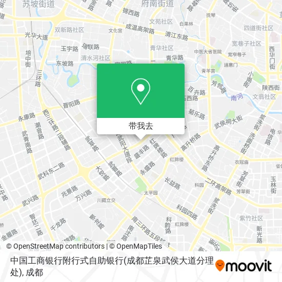 中国工商银行附行式自助银行(成都芷泉武侯大道分理处)地图