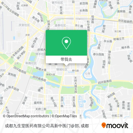 成都九生堂医药有限公司高新中医门诊部地图