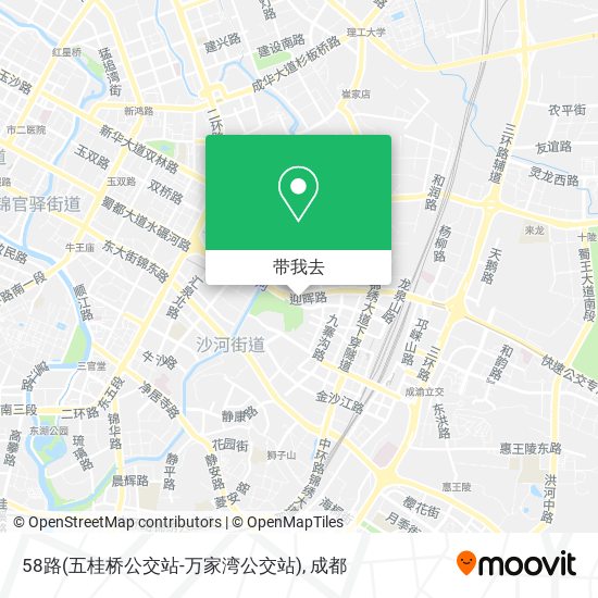 58路(五桂桥公交站-万家湾公交站)地图