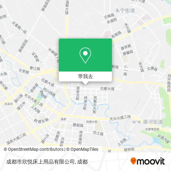 成都市欣悦床上用品有限公司地图