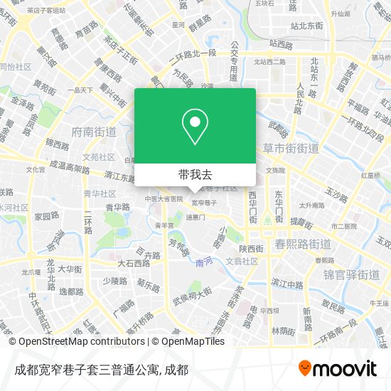 成都宽窄巷子套三普通公寓地图