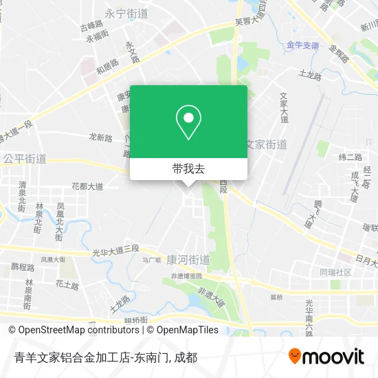 青羊文家铝合金加工店-东南门地图