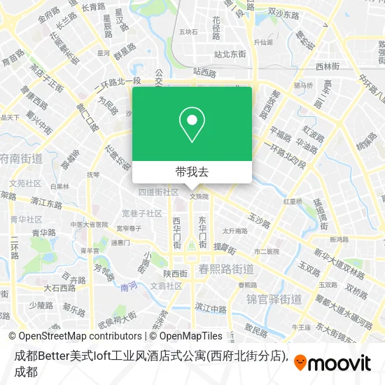 成都Better美式loft工业风酒店式公寓(西府北街分店)地图