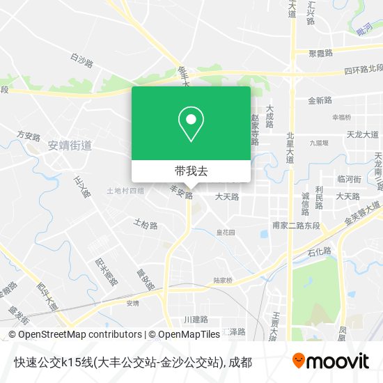 快速公交k15线(大丰公交站-金沙公交站)地图