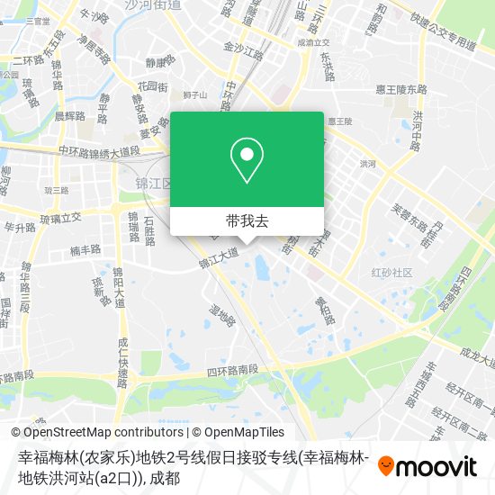 幸福梅林(农家乐)地铁2号线假日接驳专线(幸福梅林-地铁洪河站(a2口))地图