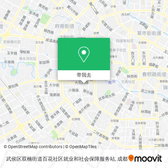 武侯区双楠街道百花社区就业和社会保障服务站地图
