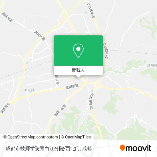 成都市技师学院青白江分院-西北门地图