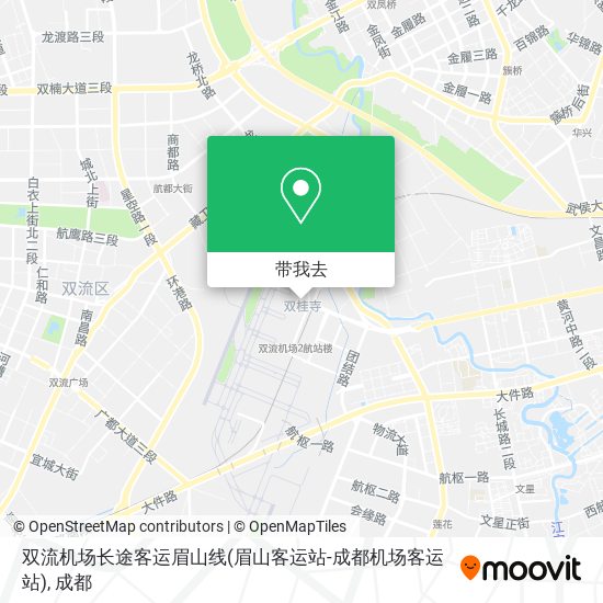 双流机场长途客运眉山线(眉山客运站-成都机场客运站)地图