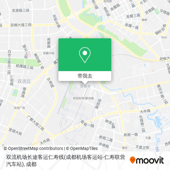双流机场长途客运仁寿线(成都机场客运站-仁寿联营汽车站)地图