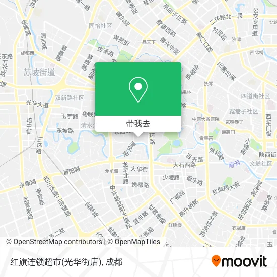 红旗连锁超市(光华街店)地图