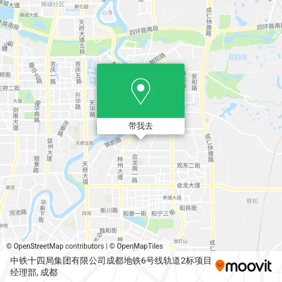 中铁十四局集团有限公司成都地铁6号线轨道2标项目经理部地图