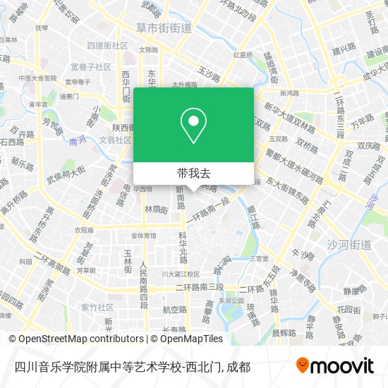 四川音乐学院附属中等艺术学校-西北门地图