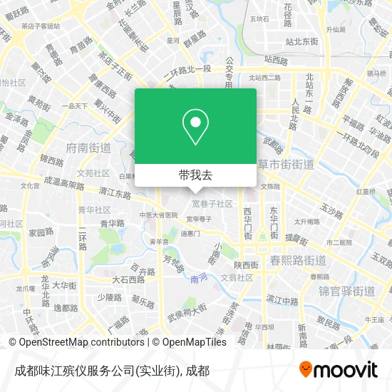 成都味江殡仪服务公司(实业街)地图