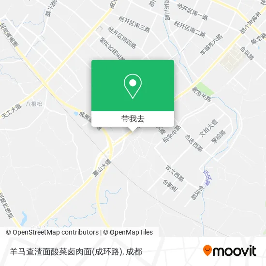 羊马查渣面酸菜卤肉面(成环路)地图
