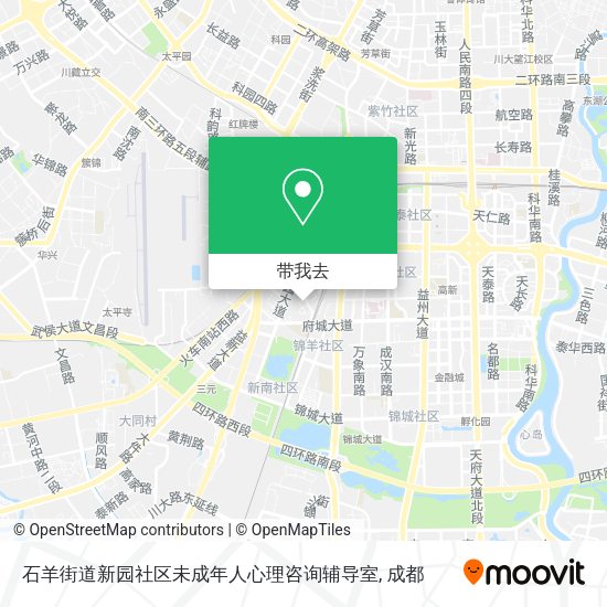 石羊街道新园社区未成年人心理咨询辅导室地图