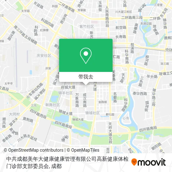 中共成都美年大健康健康管理有限公司高新健康体检门诊部支部委员会地图