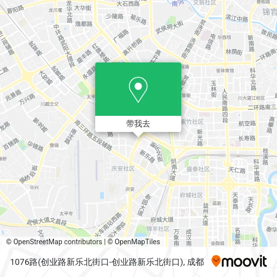 1076路(创业路新乐北街口-创业路新乐北街口)地图