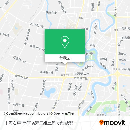 中海右岸+环宇坊宋二姐土鸡火锅地图