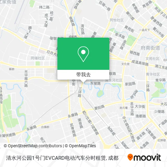 清水河公园1号门EVCARD电动汽车分时租赁地图