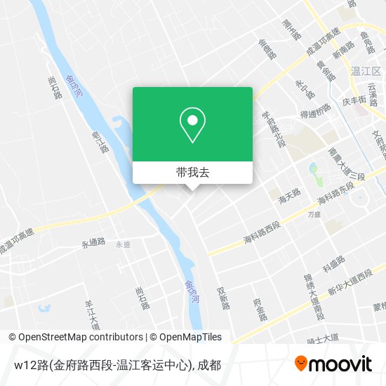 w12路(金府路西段-温江客运中心)地图