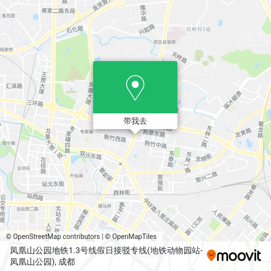 凤凰山公园地铁1.3号线假日接驳专线(地铁动物园站-凤凰山公园)地图