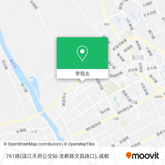 761路(温江天府公交站-龙桥路文昌路口)地图