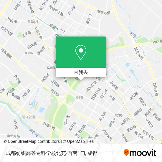 成都纺织高等专科学校北苑-西南1门地图