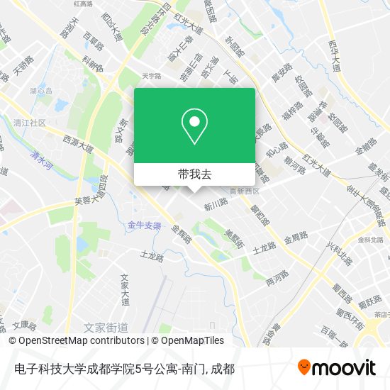 电子科技大学成都学院5号公寓-南门地图