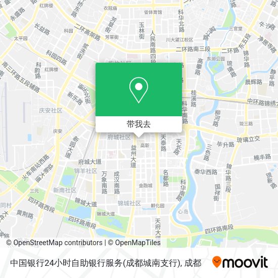 中国银行24小时自助银行服务(成都城南支行)地图