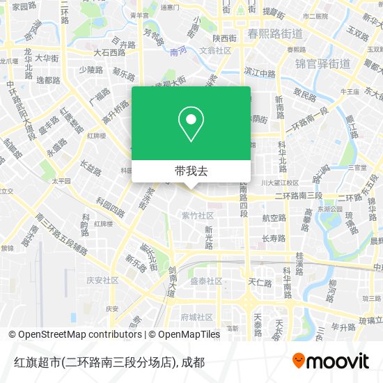 红旗超市(二环路南三段分场店)地图