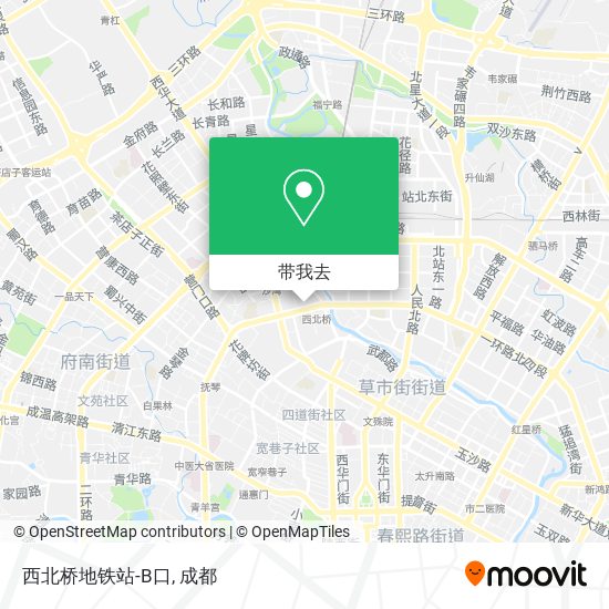 西北桥地铁站-B口地图