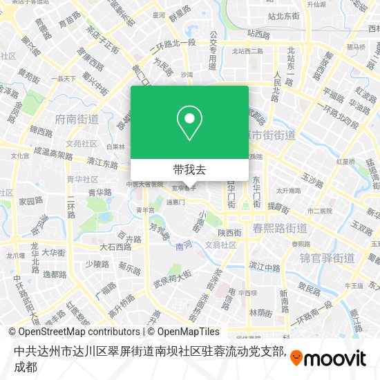 中共达州市达川区翠屏街道南坝社区驻蓉流动党支部地图