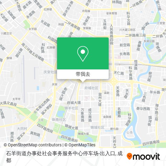 石羊街道办事处社会事务服务中心停车场-出入口地图