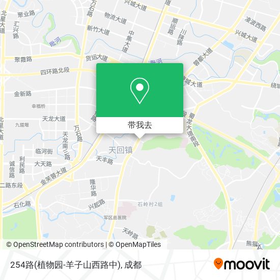 254路(植物园-羊子山西路中)地图