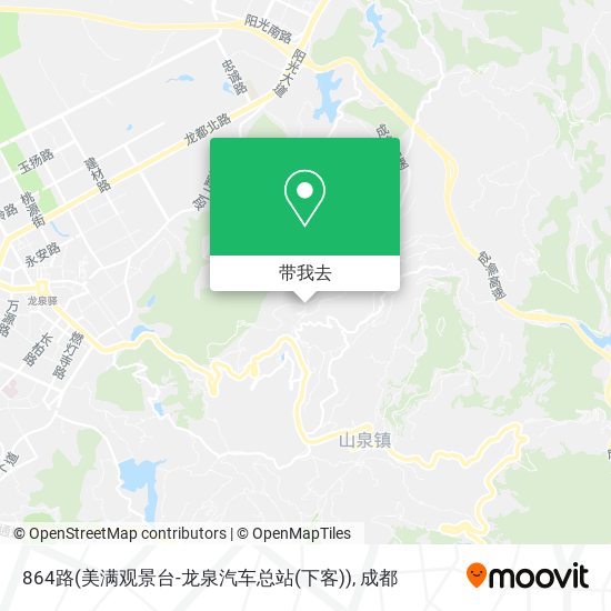 864路(美满观景台-龙泉汽车总站(下客))地图