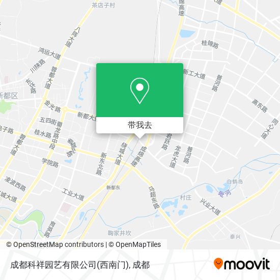 成都科祥园艺有限公司(西南门)地图