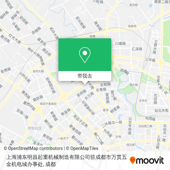 上海浦东明昌起重机械制造有限公司驻成都市万贯五金机电城办事处地图