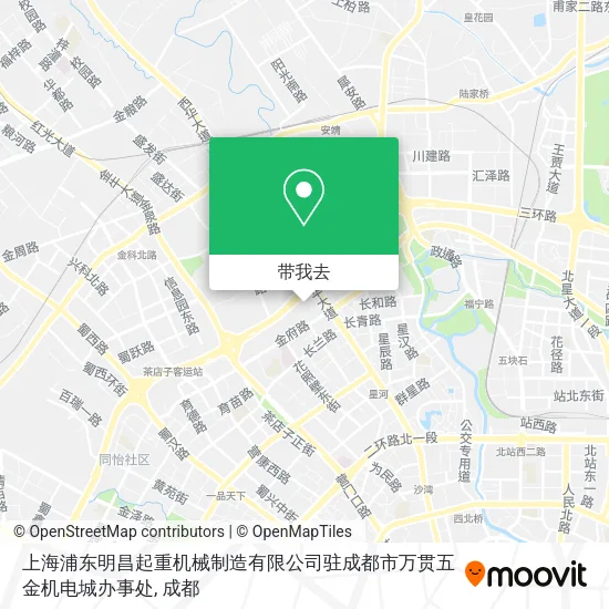 上海浦东明昌起重机械制造有限公司驻成都市万贯五金机电城办事处地图