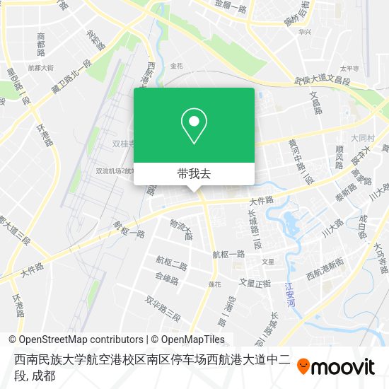 西南民族大学航空港校区南区停车场西航港大道中二段地图