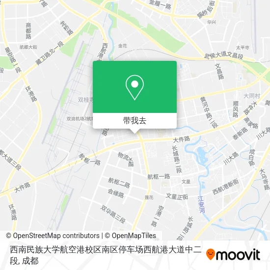 西南民族大学航空港校区南区停车场西航港大道中二段地图