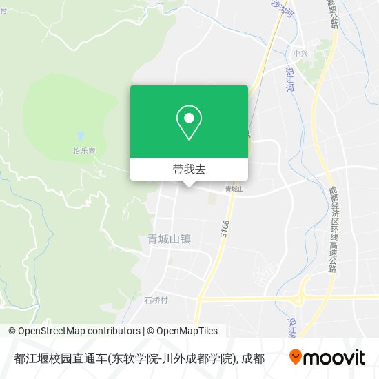 都江堰校园直通车(东软学院-川外成都学院)地图