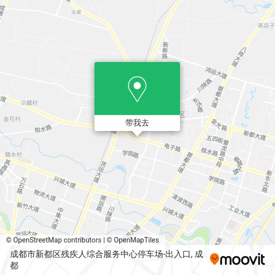 成都市新都区残疾人综合服务中心停车场-出入口地图