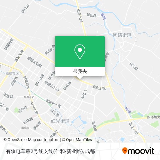 有轨电车蓉2号线支线(仁和-新业路)地图