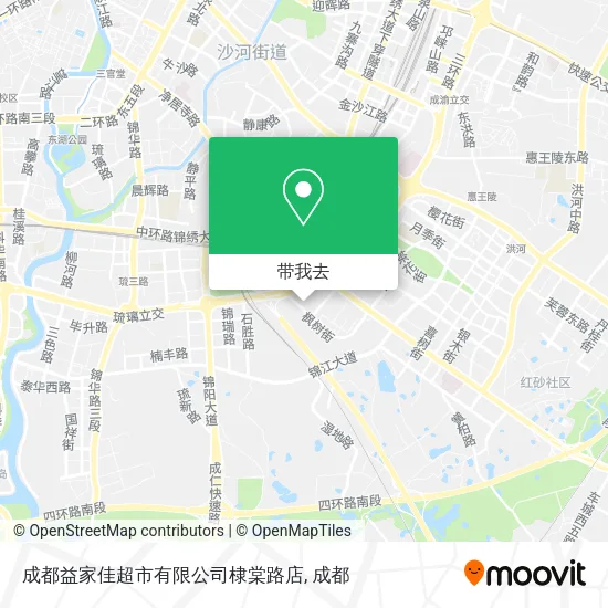 成都益家佳超市有限公司棣棠路店地图