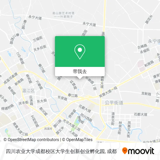 四川农业大学成都校区大学生创新创业孵化园地图