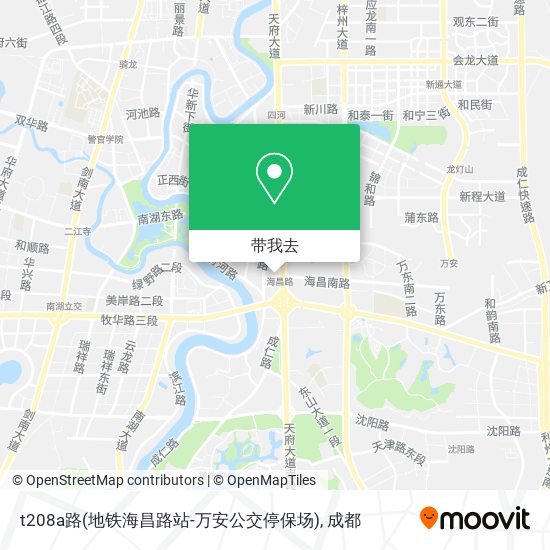t208a路(地铁海昌路站-万安公交停保场)地图