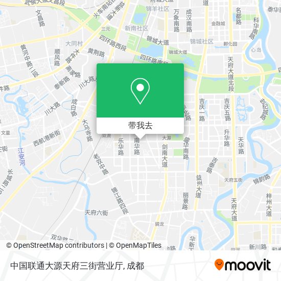 中国联通大源天府三街营业厅地图