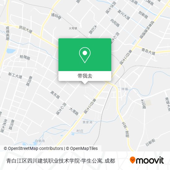 青白江区四川建筑职业技术学院-学生公寓地图